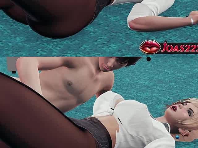 3D Animation Office Slut Blonde Hannah in Pantyhose: Pussy Fingering with Moans, Wet Pussy Licking Close up & Squirt