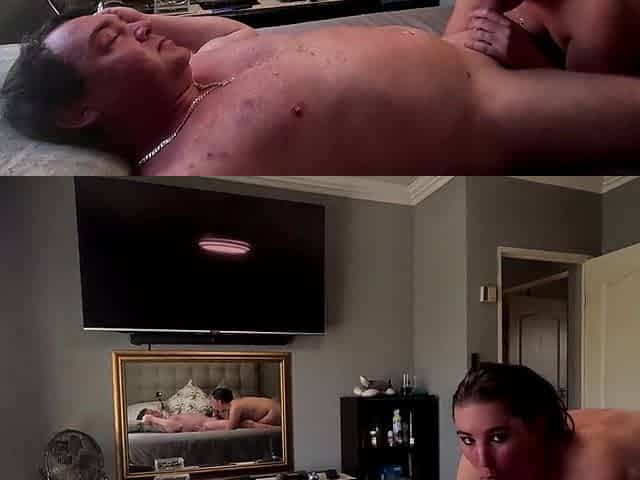 AGED and YOUNG pair enjoying a precious selfie bang, QUEEFING overweight snatch