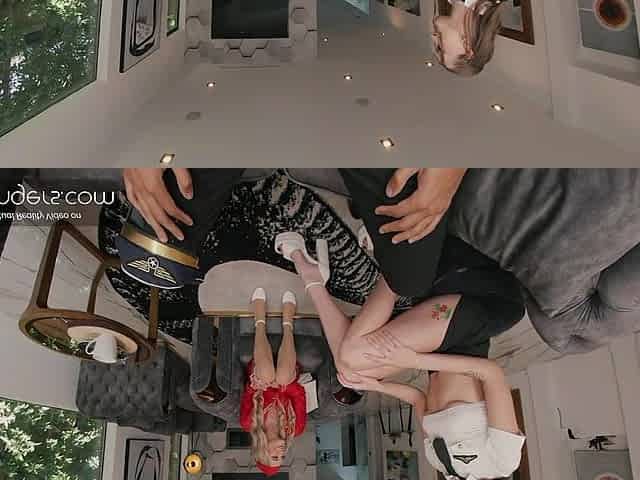 VR Bangers: 2 Sexy Flight Attendants Screw A Pilot In Fantastic FFM 3some