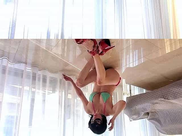 Laony poses for a photo shoot in a Bikini. Photoshoot