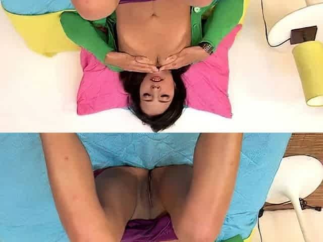 Brunette Little Lorie masturbating