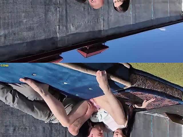 slender mother i'd like to fuck butt banged on a public roof