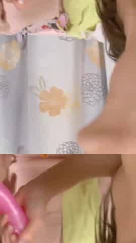 Two sexy teens are having fun with their sex toys