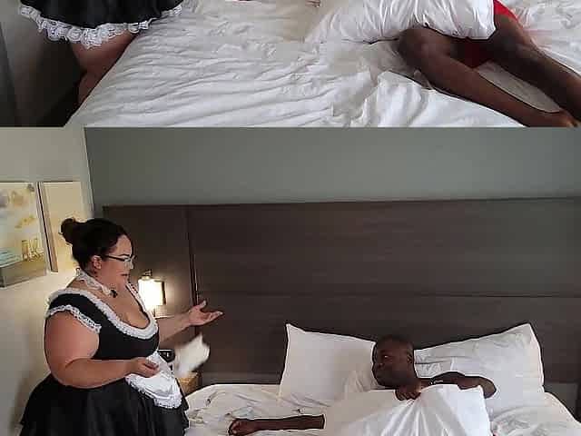 Latin chick maid Vicky Plush cleans Jay Playhard's wang
