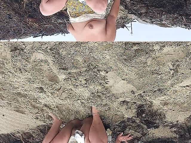 stepmommy Lifts Her Costume to Piddle on the Beach