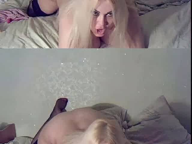 Blonde Chick enjoys playing around on webcam