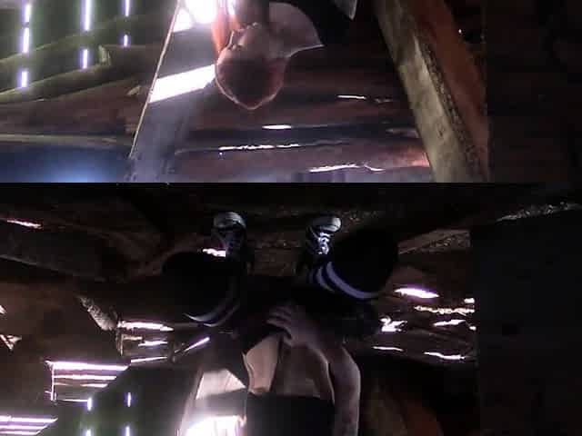 Tiny redhead outdoor masturbation