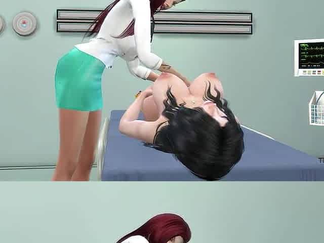 A lesbo patient enticed by a doctor they do a scissoring