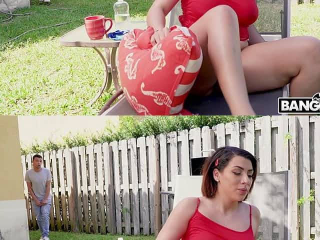 Stepbro catches his thick stepsister masturbating so she gets her cock