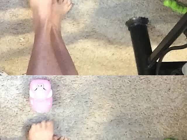 Squashing objects with my meaty, hirsute feet