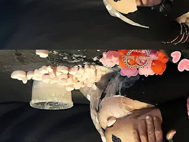 St Valentine Femboy expulse 40+marshmallows without his booty.