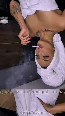 After Shower Cigarette - Intense Smoking Girl