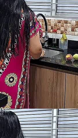I'm Horny and I Surprise My Stepmother in the Kitchen so She Can Give Me a Nice Blowjob