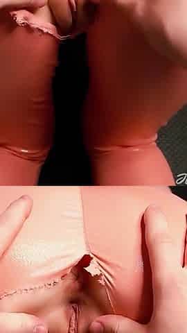 Pussy Training in Shiny Leggings