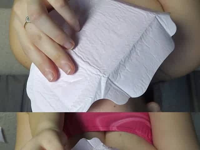 My Stepsister Plays with Her Maxi Pads, Then Masturbates with a Vibrator and Shows Pads Are on Her