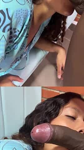Nice-looking eighteen year old woman bangs a ebony ramrod and gets overspread in cum