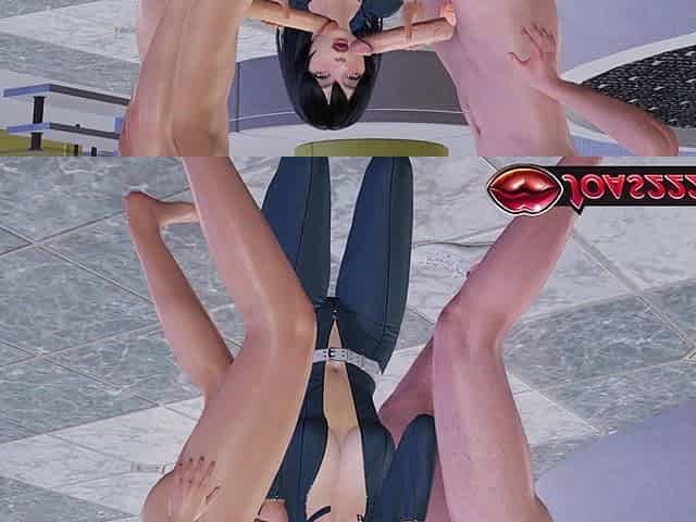 Kariya Mikan in Group Sex - Hentai with Wet Body, Sucking Two Big Dicks, and Double Penetration Hard Fuck and Creampie