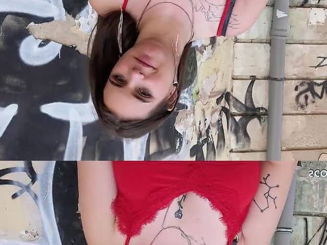 GERMAN SCOUT - CUDDLY BIG MELONS TEENAGER TAYLEE WOOD PICKUP AND ROUGH HUMP AT STREET CASTING - Casting