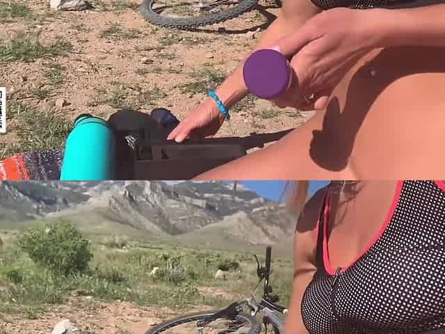Hot Blonde Pleasures Herself While Camping With A Rooftop Tent