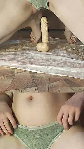 I pee on my feet during the time that masturbating my hirsute twat with a vibrator