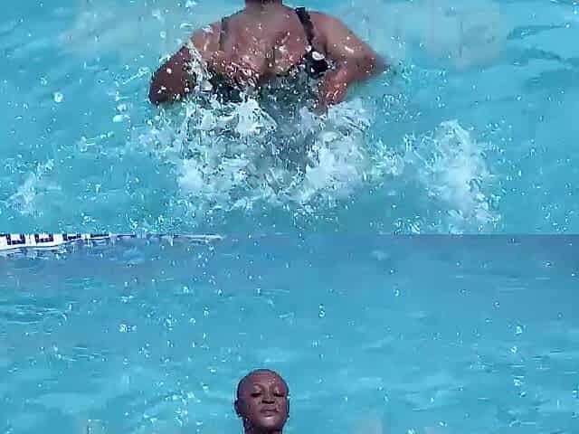 Having enjoyment with my allies at the pool