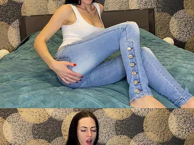 Farting in Blue and White Jeans