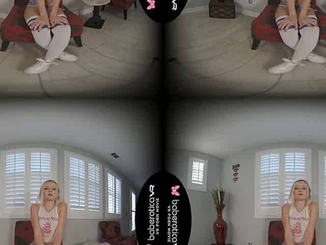 Blonde Natalia Queen gets naughty during a video chats with her professor - BaberoticaVR