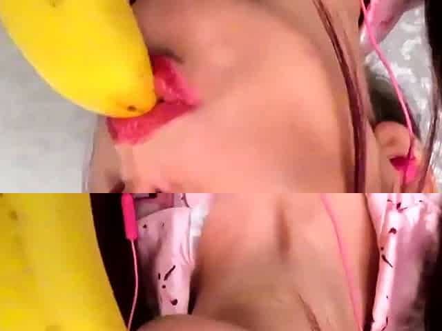 Flirty ASMR Banana Sucking Video