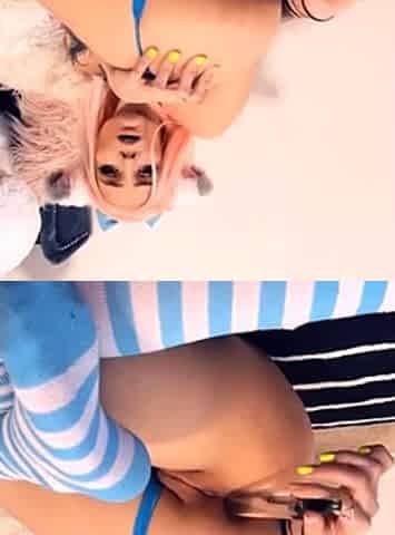 Blonde teen solo stripdance