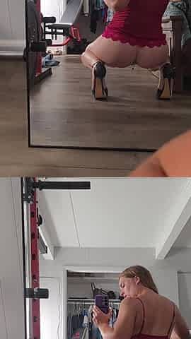 Teasing You in My New Lingerie and Heels. Fingering and Stripping Butt Plug Play