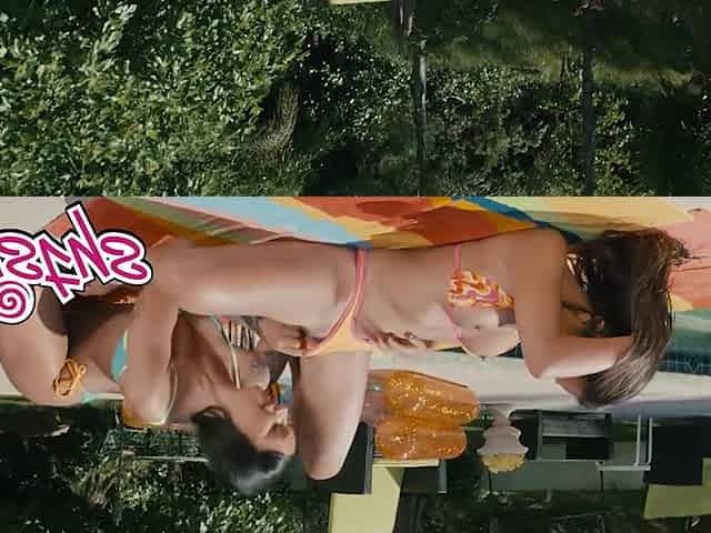 Jennie Rose Is Enjoying Her BFF's Tongue On Her Clit While Lying By The Pool