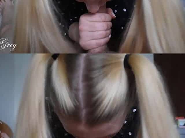 HAWT BLOND SUCKS NEIGHBOUR'S BWC - Miley Grey