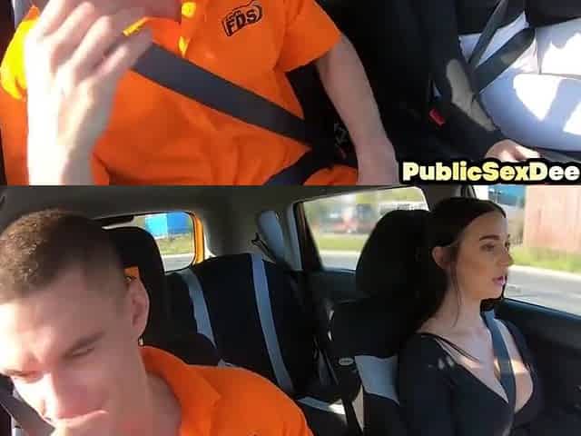 Amateur Driving Babe Fucked In Car Outdoor By Instructor