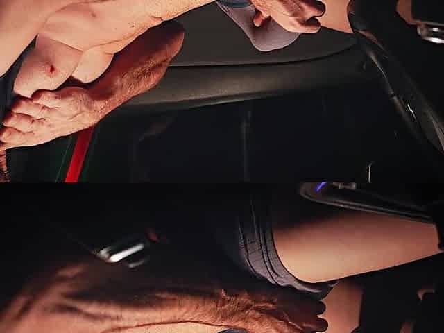 My LARGE WANG gets Hard in Public at night in the Car and I Masturbate Intensely with a GIANT SPUNK FLOW