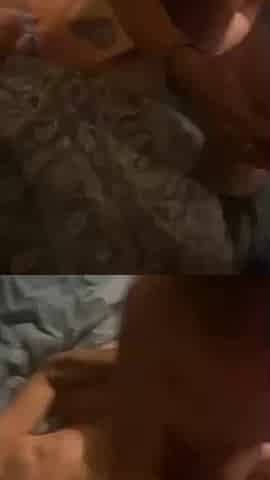 Riding a cock and sucking another one