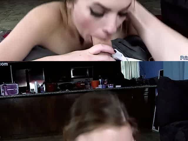 Remote Control: Hot Young Babe Blowing Cock On Her Knees