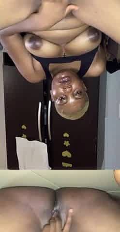 Black hottie with a colored hair alt her snatch