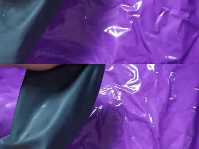 Putting on lengthy Latex opera gloves
