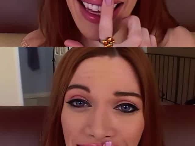 Gorgeous red head playgirl gets double permeated by 2 large ramrods
