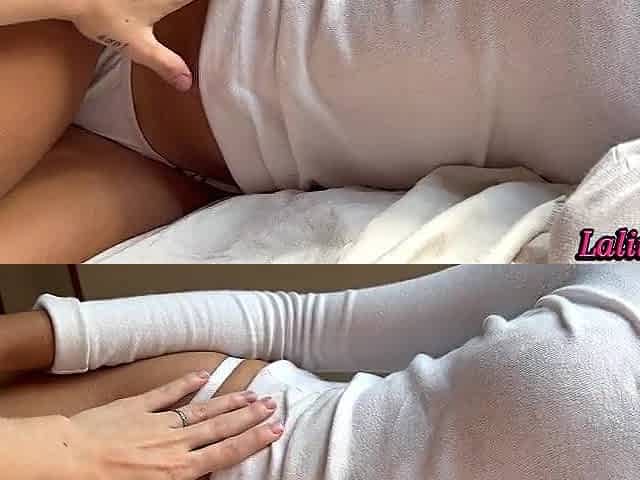 1st time caressing my step sister's ally, in the end this babe wanted some milk.