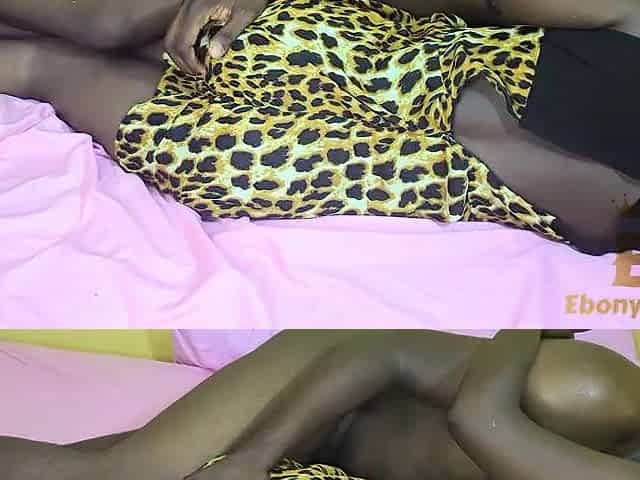 An Afro pair shares moments, culminating in her climaxing.