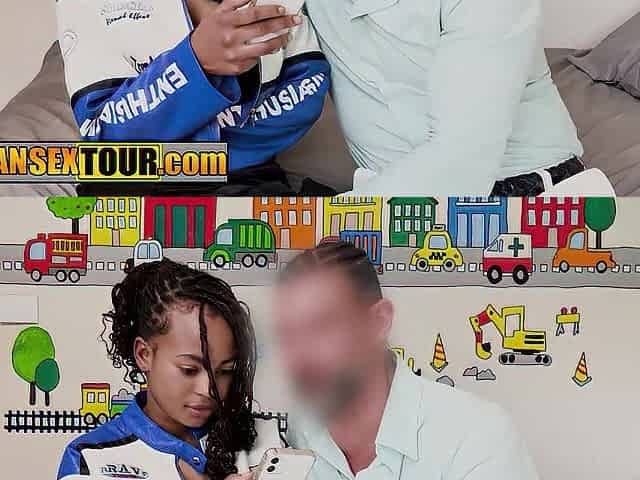 Hot large booty ebony teen gets screwed hard after hottie drank giant knob
