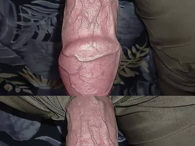 Large dick head close up. I cum from a masturbating massage