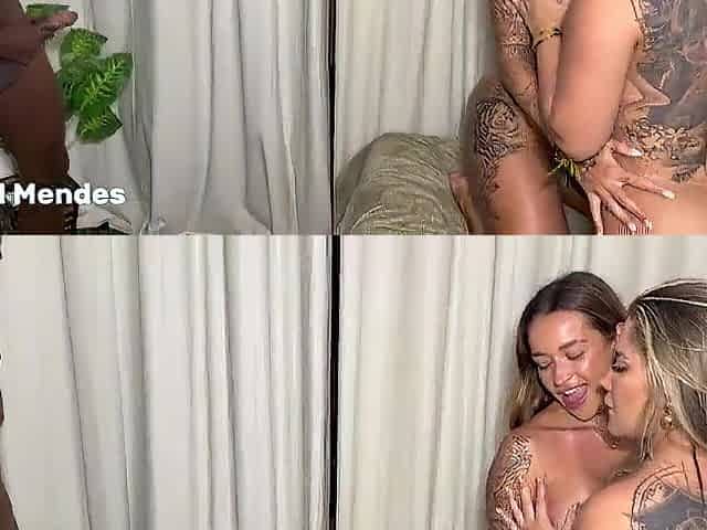 Showing lesbos that a large ebony shlong in a snatch makes 'em cum.