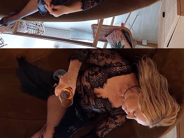 Beautiful Blonde Mature Wife Enjoys Sex in Stockings