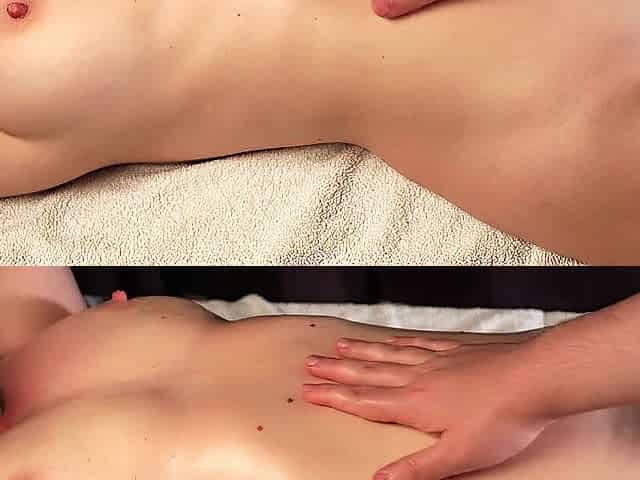 Oily erotic massage brought the angel to a beefy climax