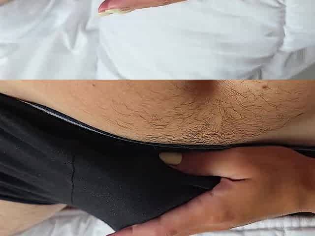 I didn't even open my eyes and this babe started to suck my wang and ate all my cum