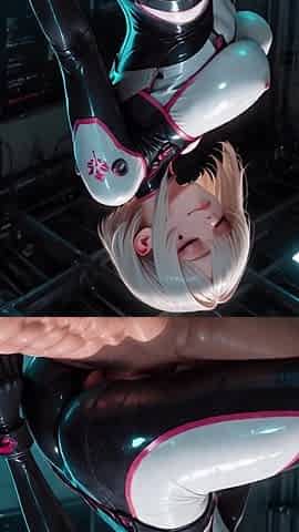 Latex Gamer Queen Virexa - Chrome POV - Ai Generated