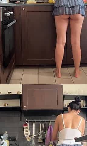 Oops My Panties Are Showing While I Cook Barefoot