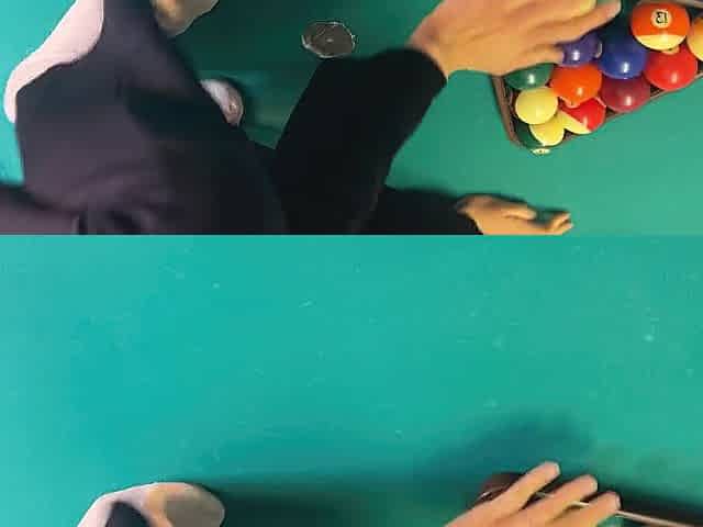 Barefeet mouth job on the pool table